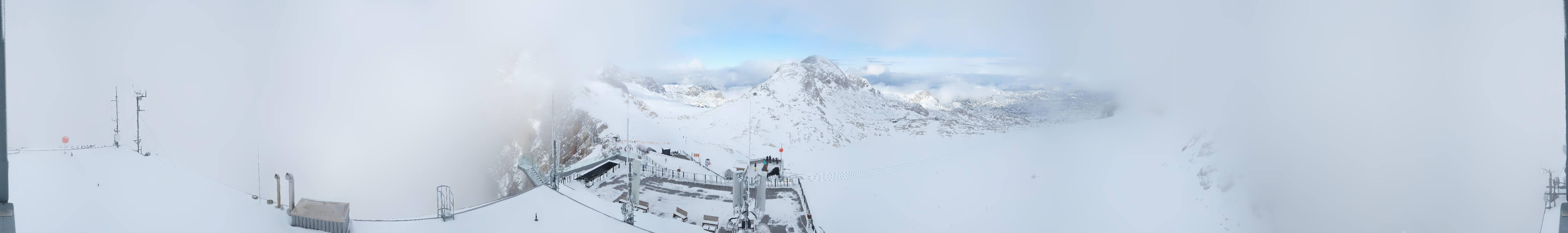 Archiv Foto Webcam Dachstein Gletscher: Panoramablick von der Bergstation