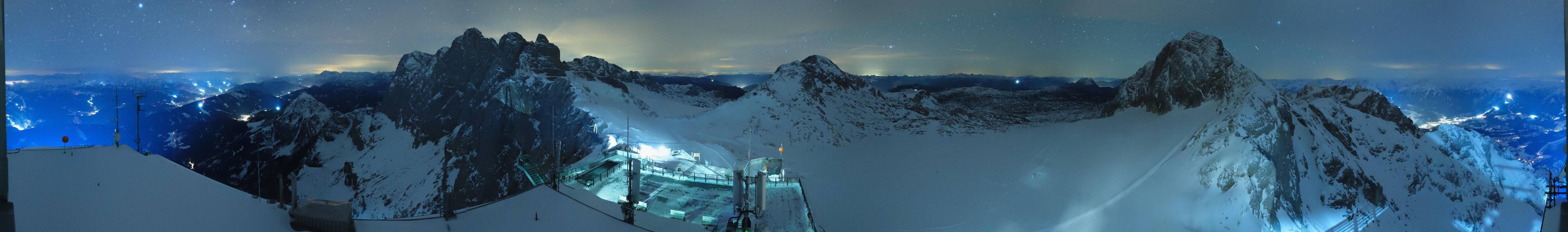 Archiv Foto Webcam Dachstein Gletscher: Panoramablick von der Bergstation