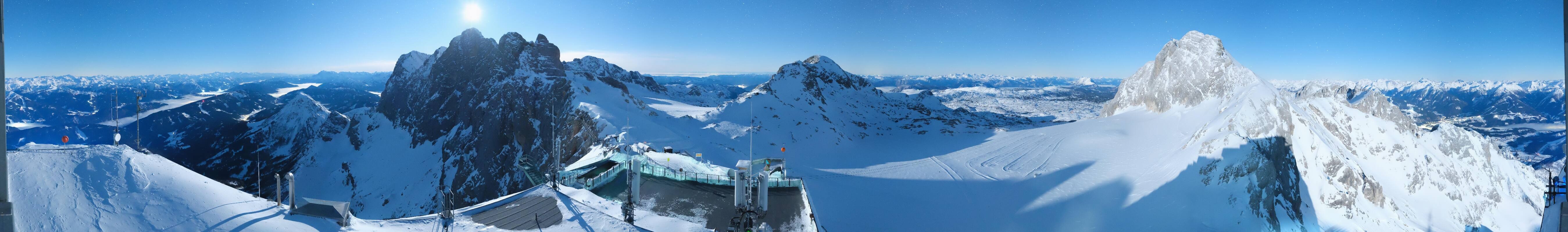 Archiv Foto Webcam Dachstein Gletscher: Panoramablick von der Bergstation