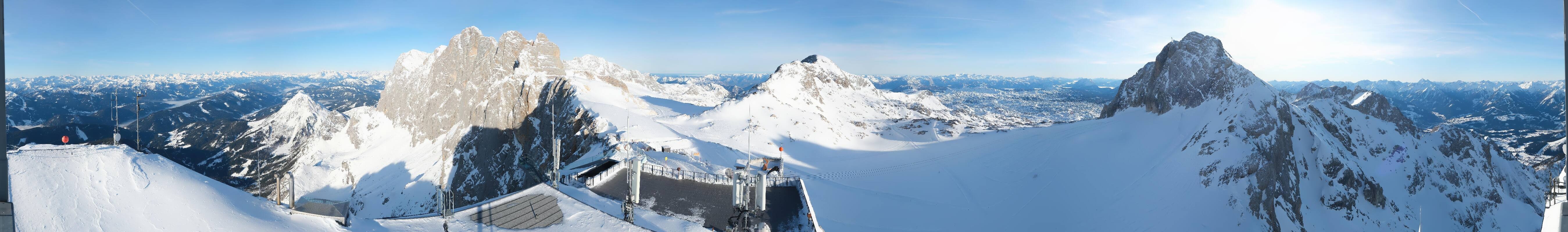 Archiv Foto Webcam Dachstein Gletscher: Panoramablick von der Bergstation