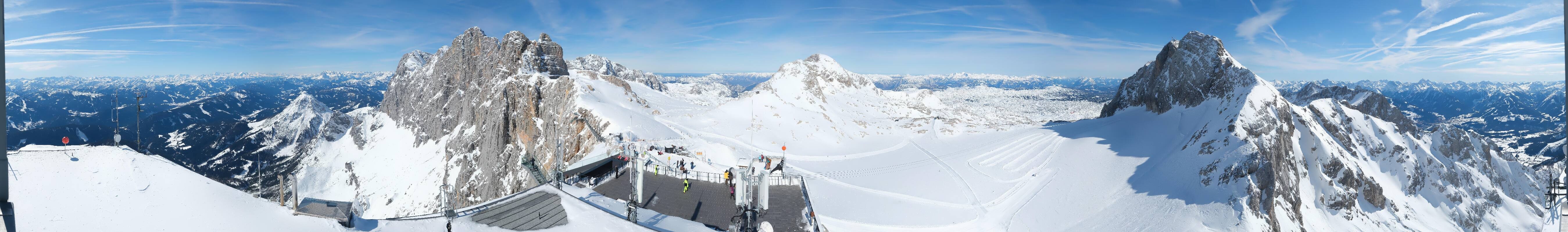 Archiv Foto Webcam Dachstein Gletscher: Panoramablick von der Bergstation