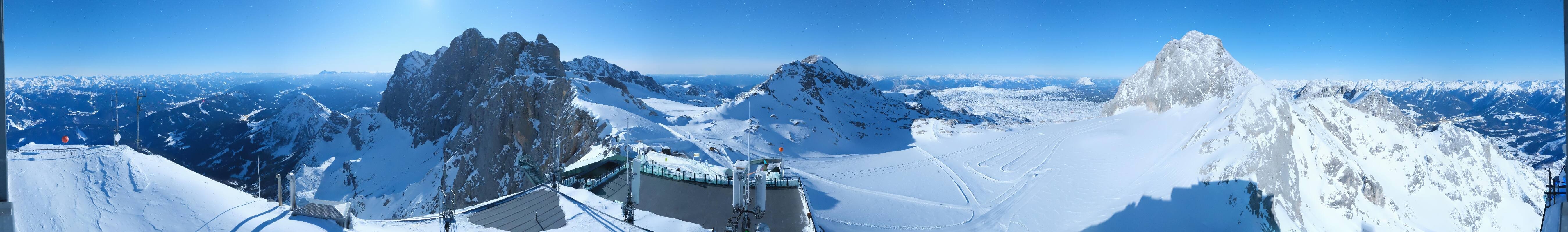 Archiv Foto Webcam Dachstein Gletscher: Panoramablick von der Bergstation