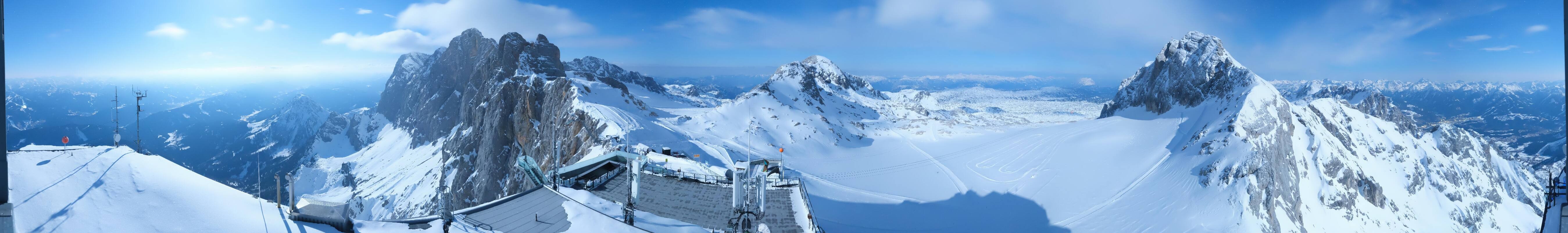 Archiv Foto Webcam Dachstein Gletscher: Panoramablick von der Bergstation