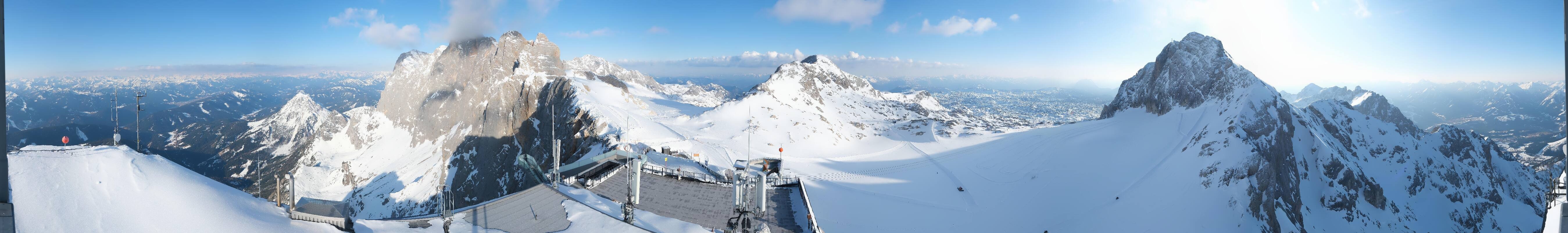 Archiv Foto Webcam Dachstein Gletscher: Panoramablick von der Bergstation