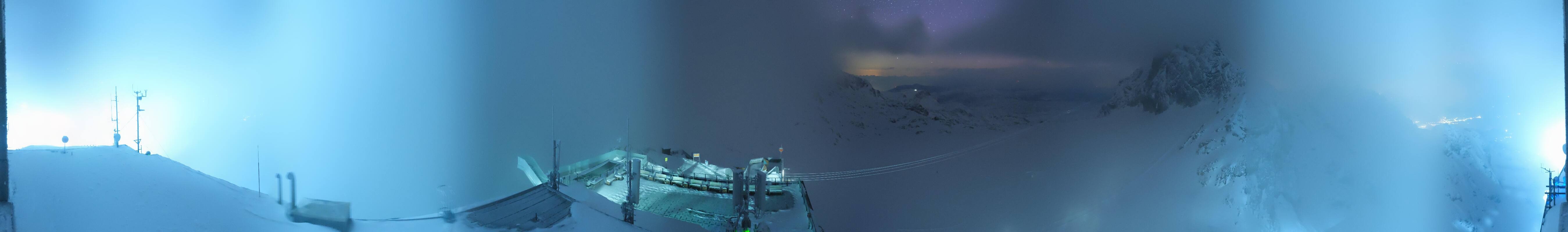 Archiv Foto Webcam Dachstein Gletscher: Panoramablick von der Bergstation