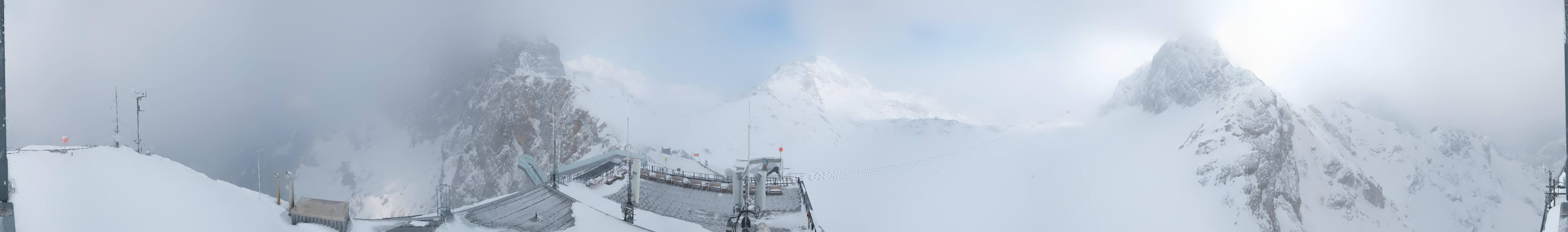 Archiv Foto Webcam Dachstein Gletscher: Panoramablick von der Bergstation