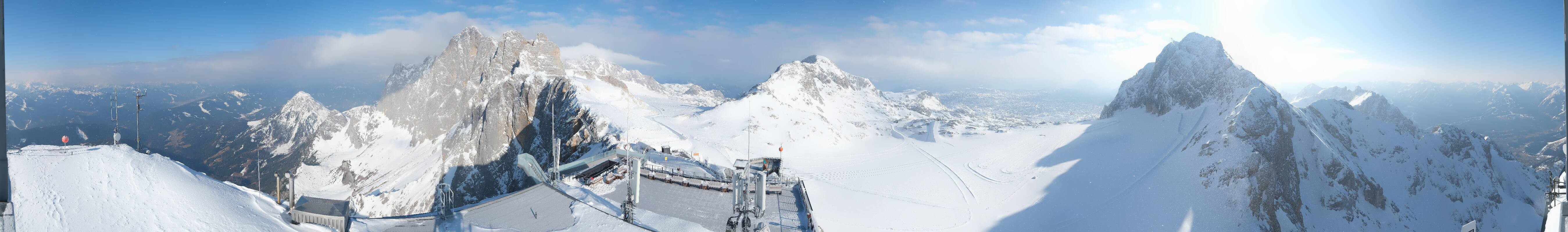 Archiv Foto Webcam Dachstein Gletscher: Panoramablick von der Bergstation