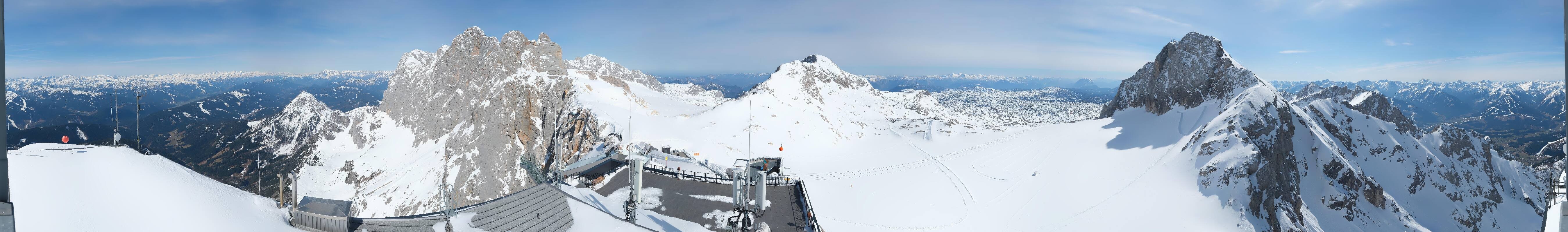 Archiv Foto Webcam Dachstein Gletscher: Panoramablick von der Bergstation