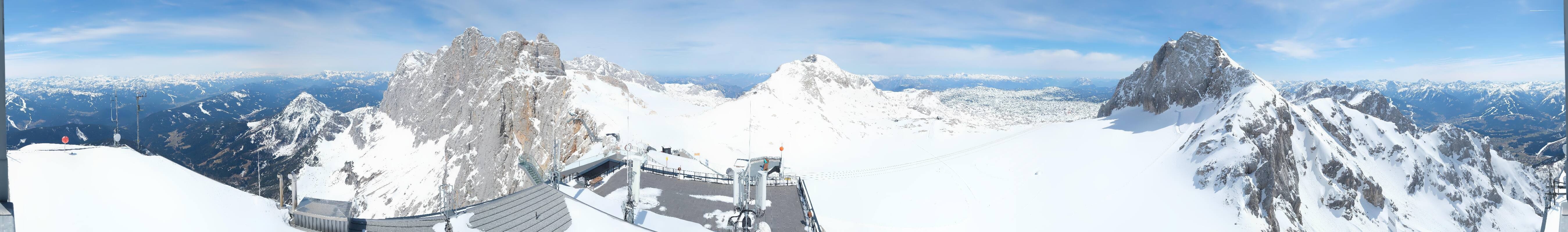 Archiv Foto Webcam Dachstein Gletscher: Panoramablick von der Bergstation