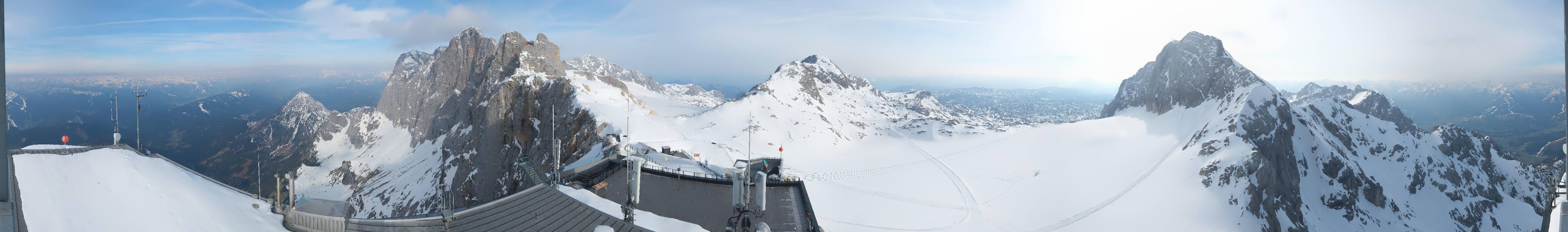Archiv Foto Webcam Dachstein Gletscher: Panoramablick von der Bergstation