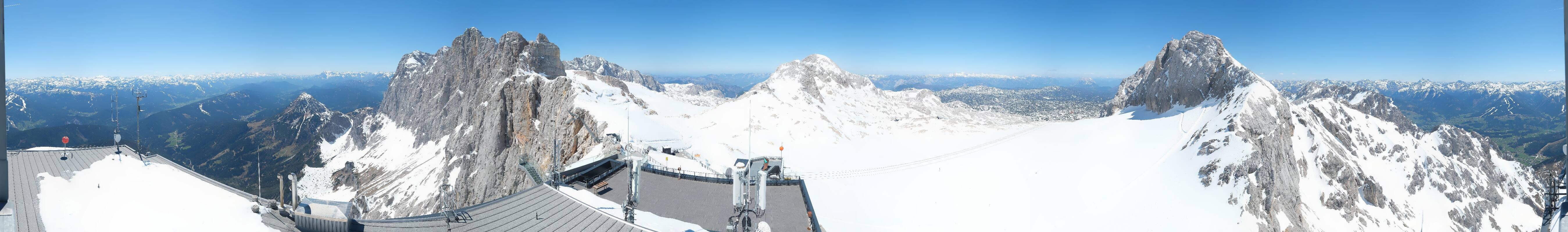 Archiv Foto Webcam Dachstein Gletscher: Panoramablick von der Bergstation