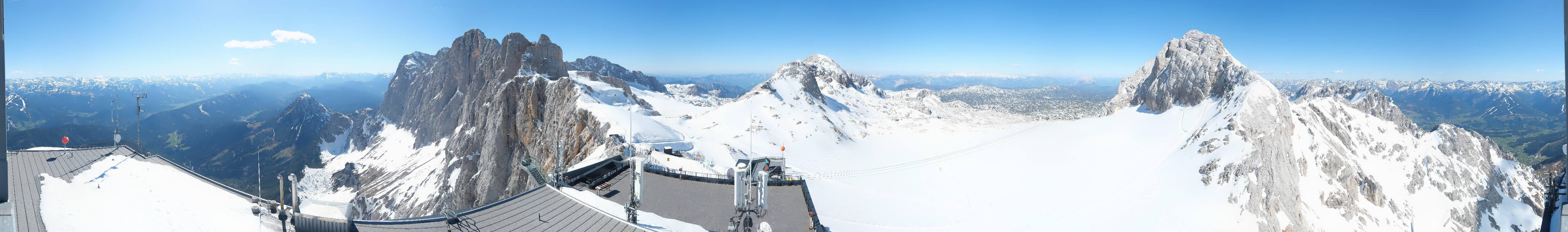 Archiv Foto Webcam Dachstein Gletscher: Panoramablick von der Bergstation