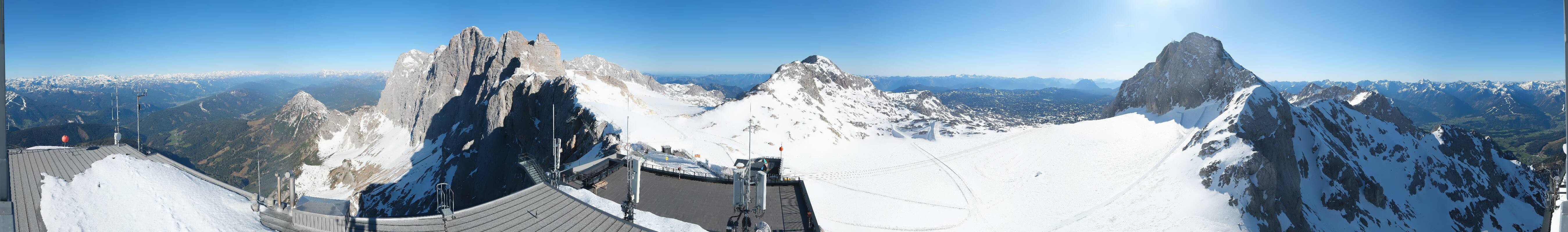 Archiv Foto Webcam Dachstein Gletscher: Panoramablick von der Bergstation