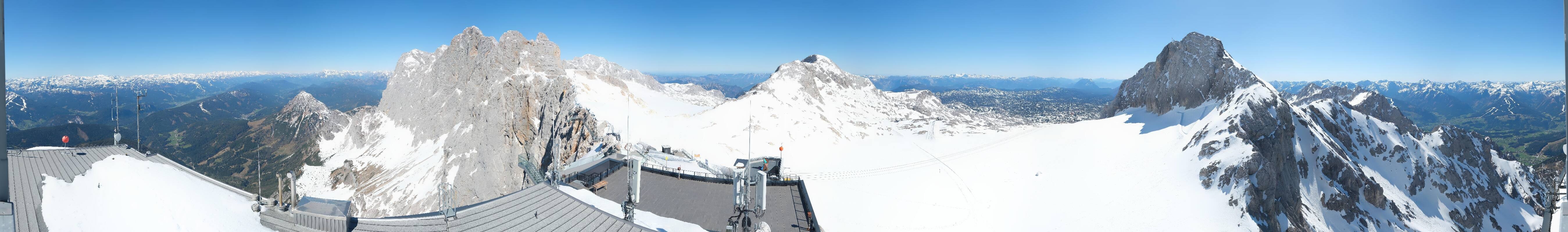 Archiv Foto Webcam Dachstein Gletscher: Panoramablick von der Bergstation