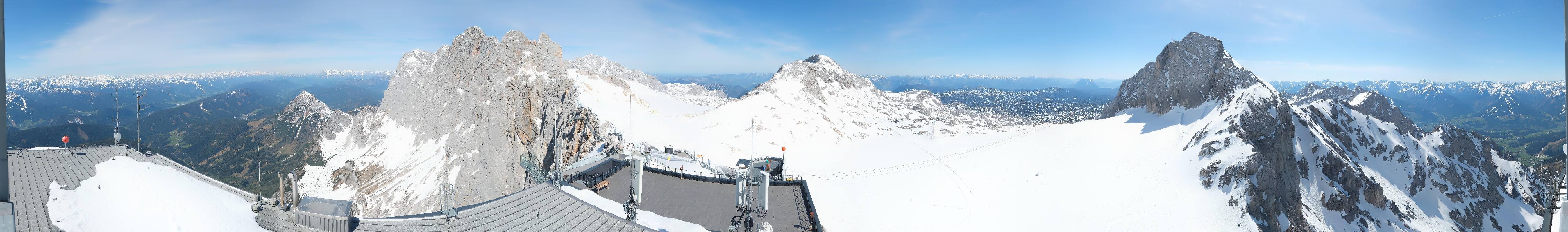 Archiv Foto Webcam Dachstein Gletscher: Panoramablick von der Bergstation