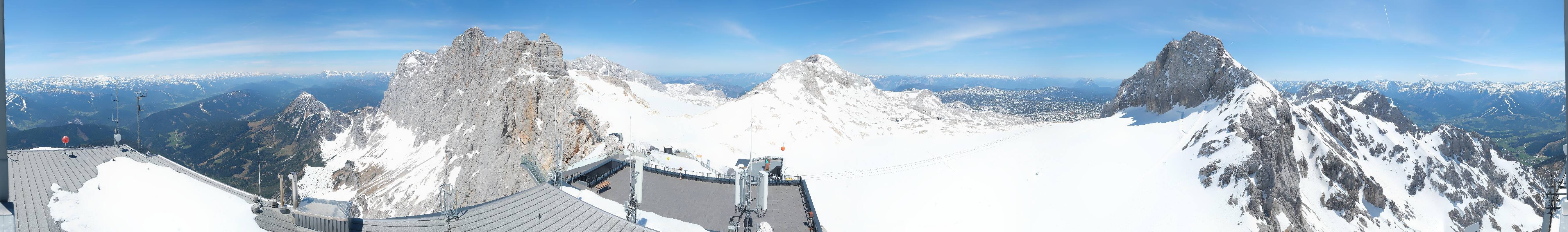 Archiv Foto Webcam Dachstein Gletscher: Panoramablick von der Bergstation