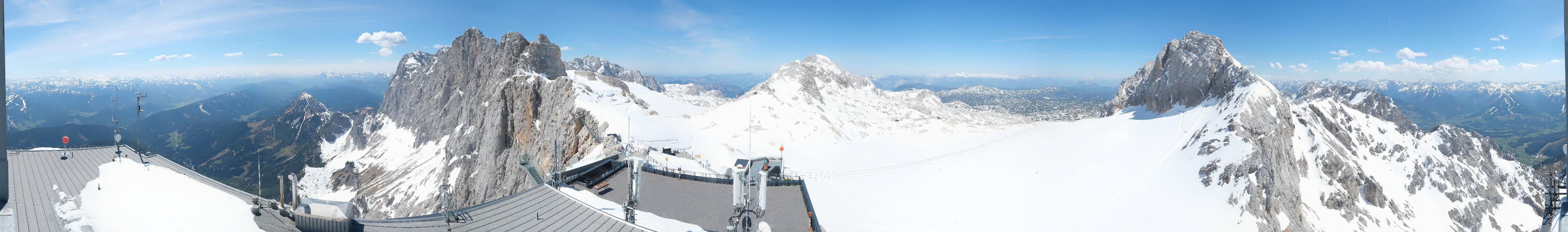 Archiv Foto Webcam Dachstein Gletscher: Panoramablick von der Bergstation
