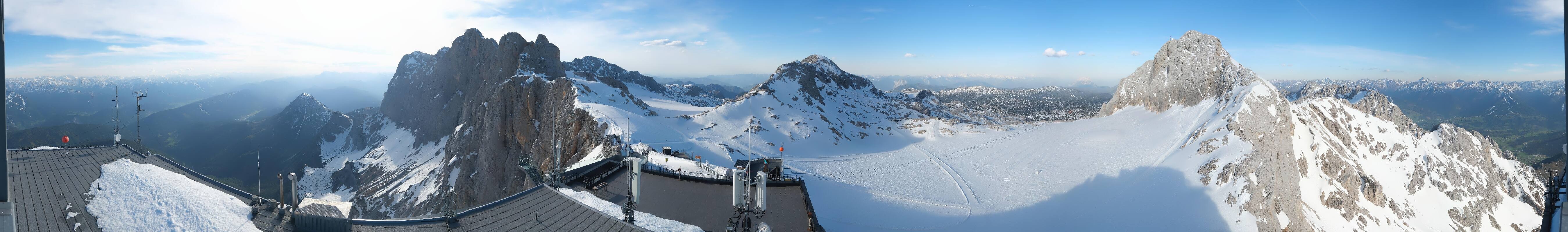 Archiv Foto Webcam Dachstein Gletscher: Panoramablick von der Bergstation
