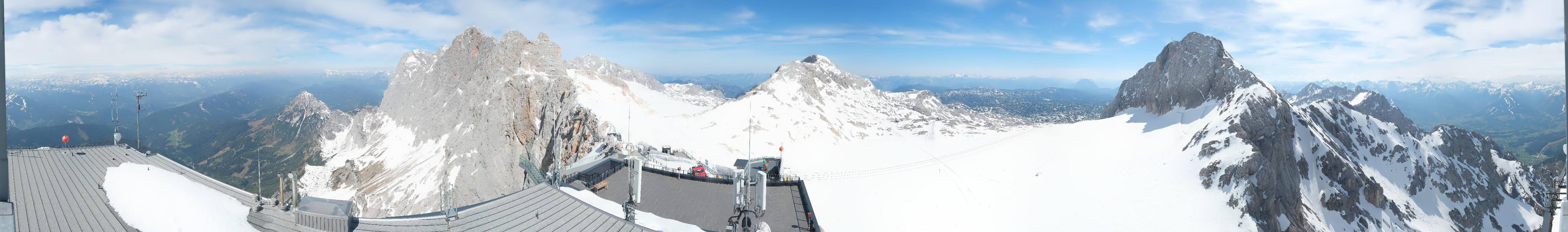 Archiv Foto Webcam Dachstein Gletscher: Panoramablick von der Bergstation
