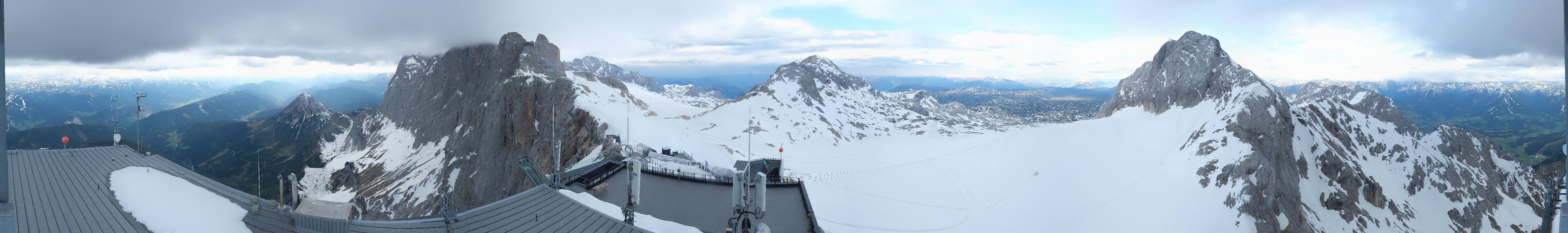 Archiv Foto Webcam Dachstein Gletscher: Panoramablick von der Bergstation