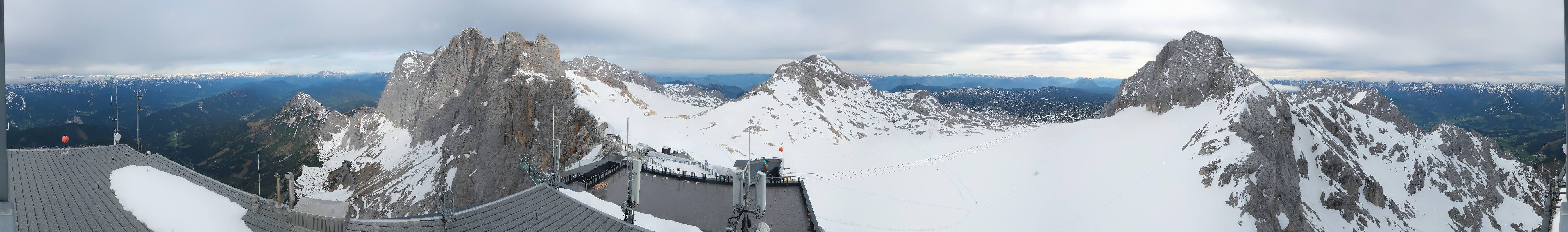 Archiv Foto Webcam Dachstein Gletscher: Panoramablick von der Bergstation