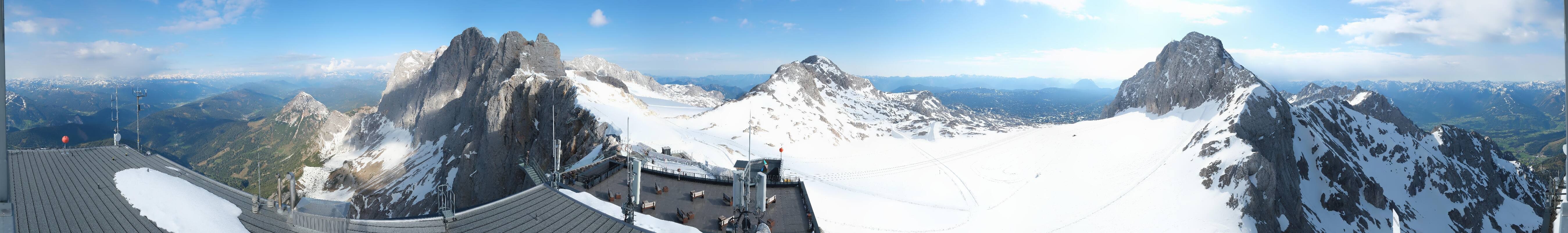 Archiv Foto Webcam Dachstein Gletscher: Panoramablick von der Bergstation