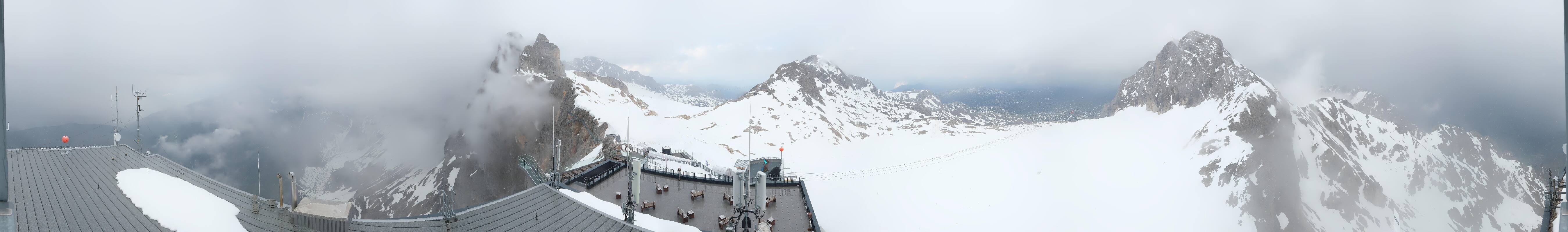 Archiv Foto Webcam Dachstein Gletscher: Panoramablick von der Bergstation