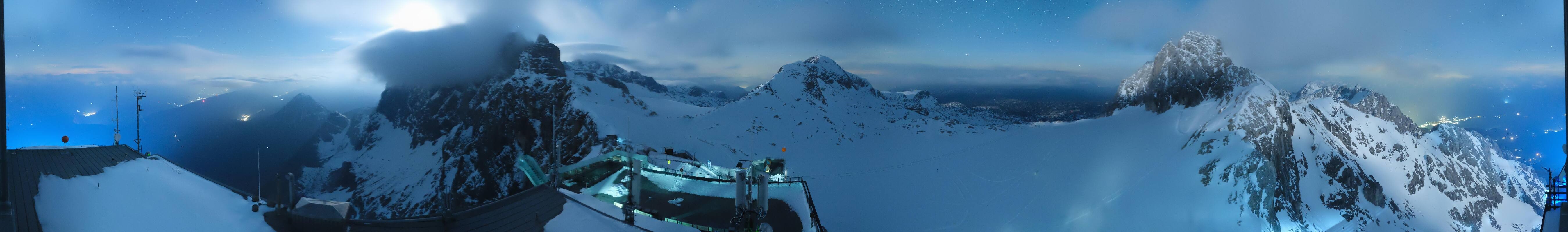 Archiv Foto Webcam Dachstein Gletscher: Panoramablick von der Bergstation