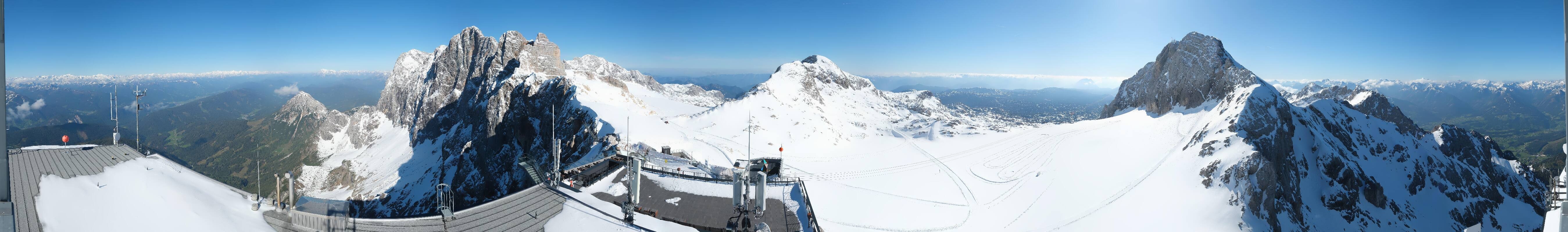 Archiv Foto Webcam Dachstein Gletscher: Panoramablick von der Bergstation