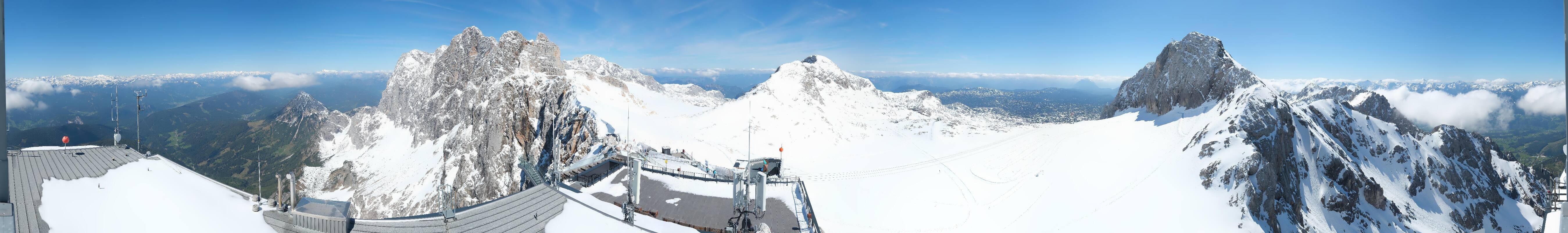 Archiv Foto Webcam Dachstein Gletscher: Panoramablick von der Bergstation