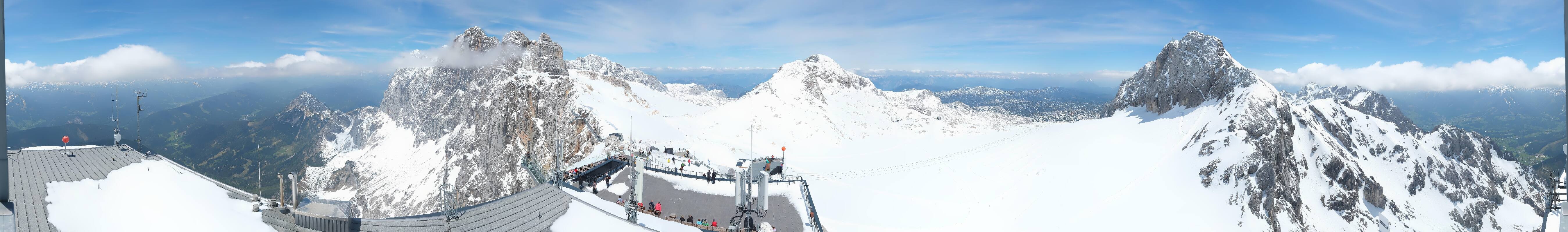 Archiv Foto Webcam Dachstein Gletscher: Panoramablick von der Bergstation