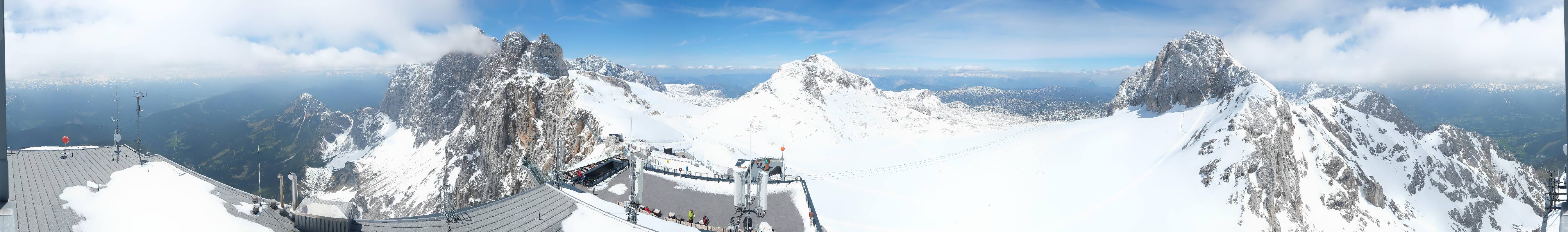 Archiv Foto Webcam Dachstein Gletscher: Panoramablick von der Bergstation