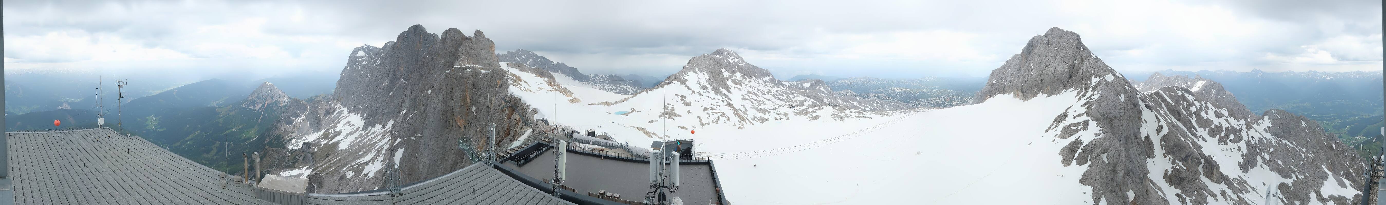 Archiv Foto Webcam Dachstein Gletscher: Panoramablick von der Bergstation