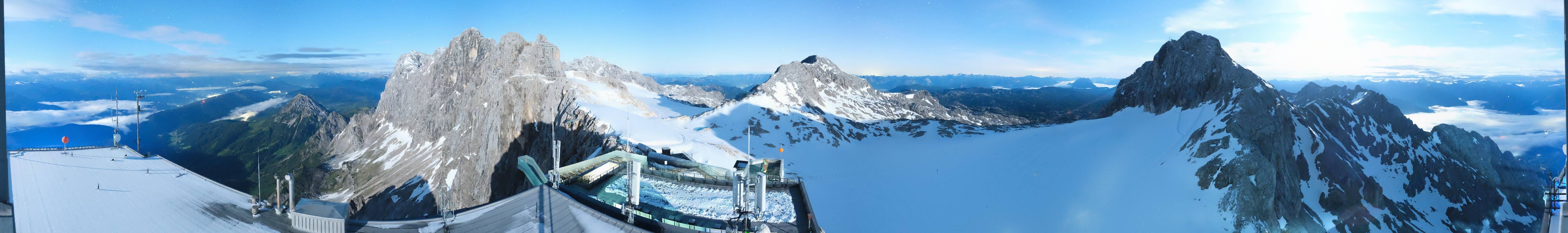 Archiv Foto Webcam Dachstein Gletscher: Panoramablick von der Bergstation