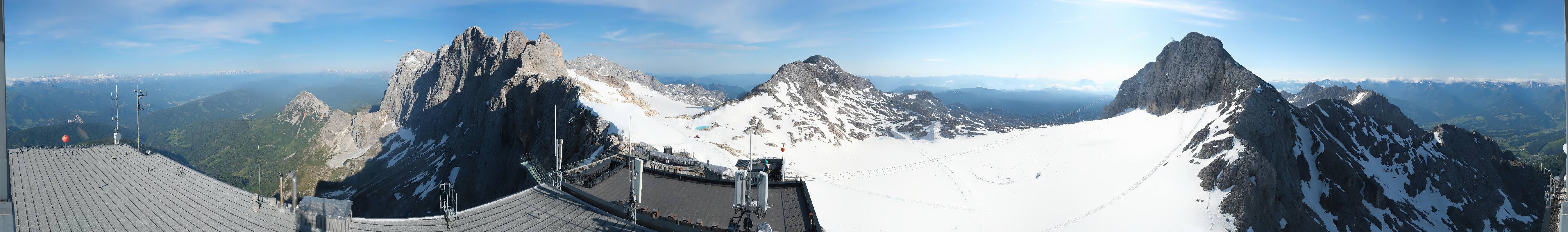 Archiv Foto Webcam Dachstein Gletscher: Panoramablick von der Bergstation