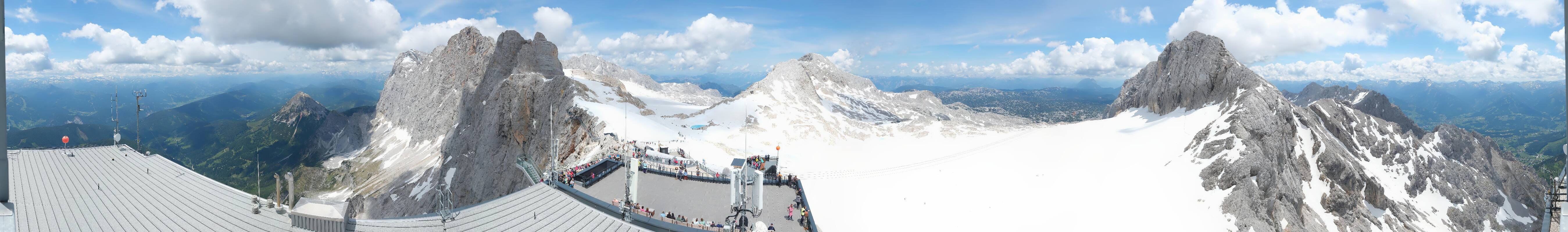 Archiv Foto Webcam Dachstein Gletscher: Panoramablick von der Bergstation