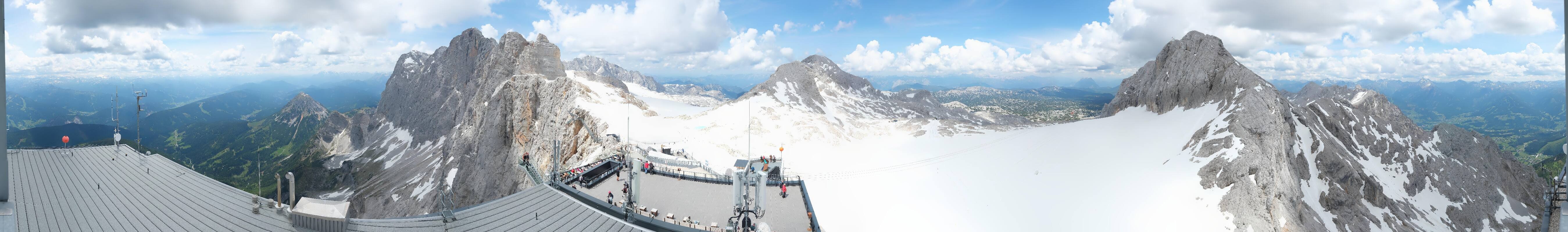 Archiv Foto Webcam Dachstein Gletscher: Panoramablick von der Bergstation