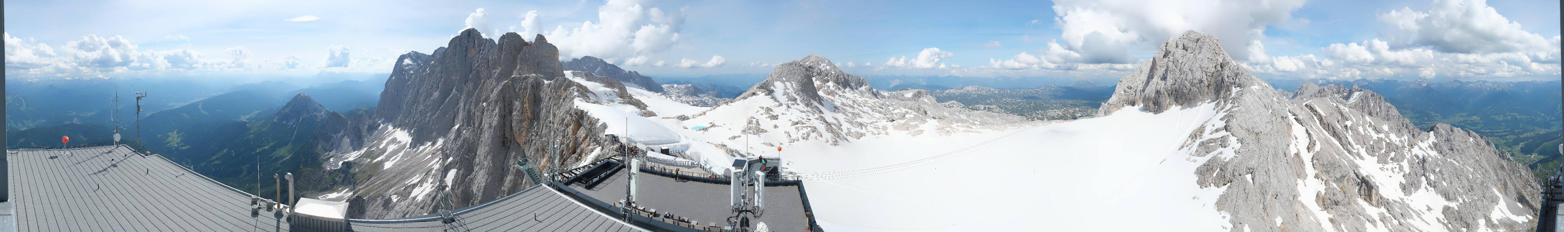 Archiv Foto Webcam Dachstein Gletscher: Panoramablick von der Bergstation