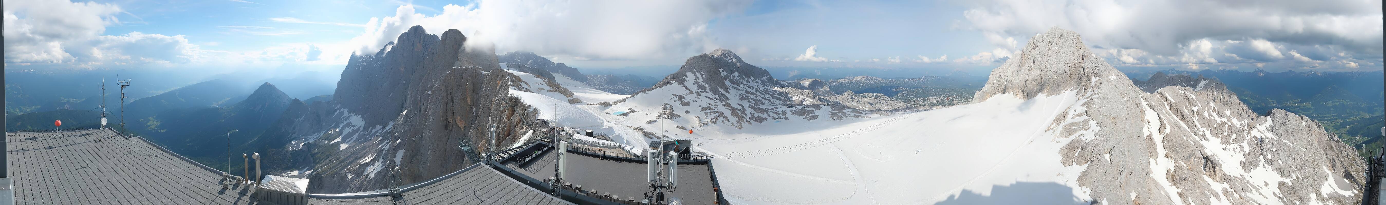 Archiv Foto Webcam Dachstein Gletscher: Panoramablick von der Bergstation