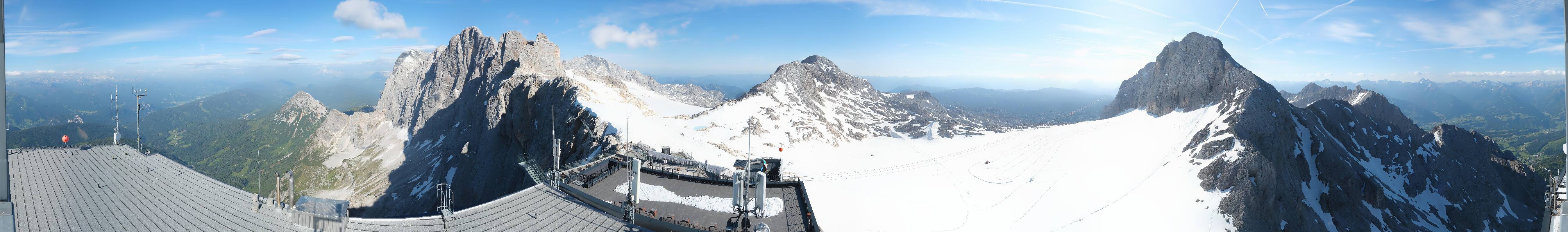 Archiv Foto Webcam Dachstein Gletscher: Panoramablick von der Bergstation