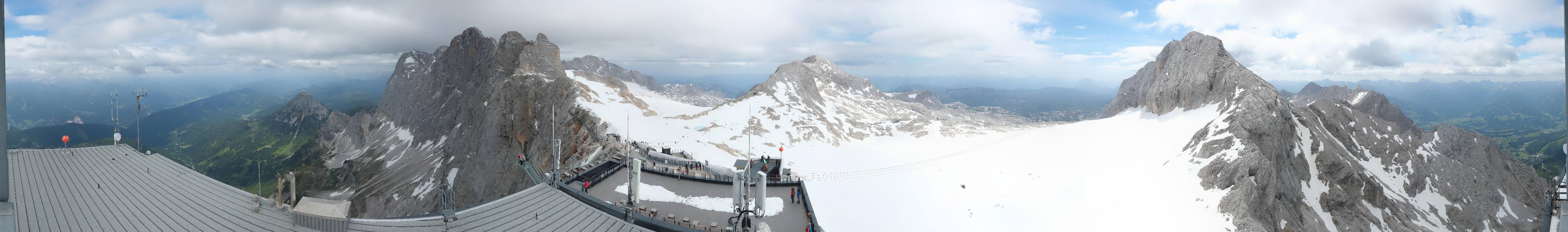 Archiv Foto Webcam Dachstein Gletscher: Panoramablick von der Bergstation