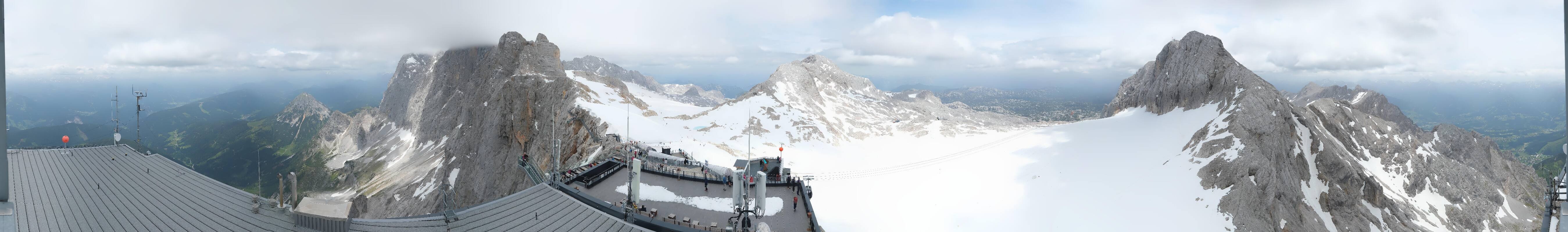 Archiv Foto Webcam Dachstein Gletscher: Panoramablick von der Bergstation