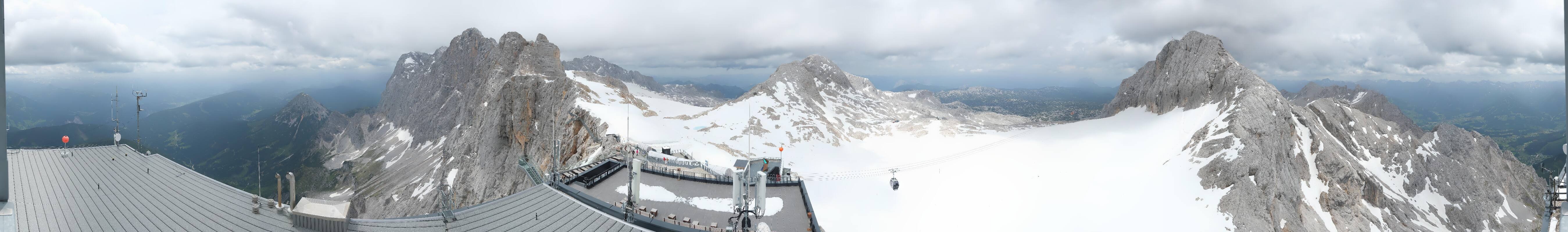 Archiv Foto Webcam Dachstein Gletscher: Panoramablick von der Bergstation