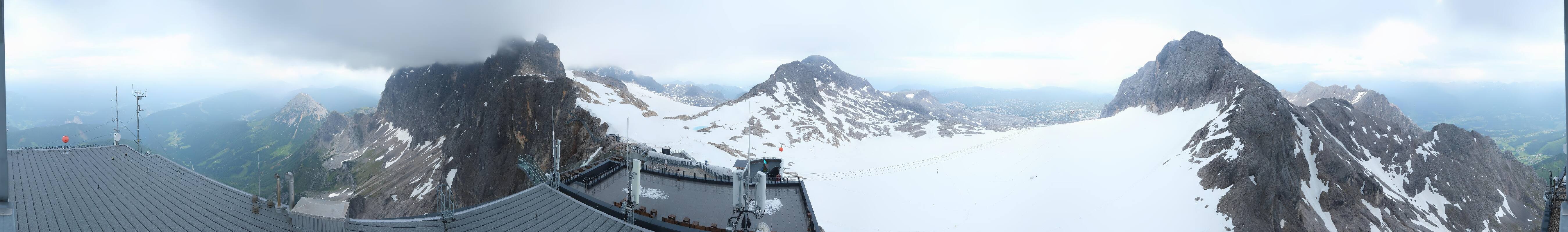 Archiv Foto Webcam Dachstein Gletscher: Panoramablick von der Bergstation