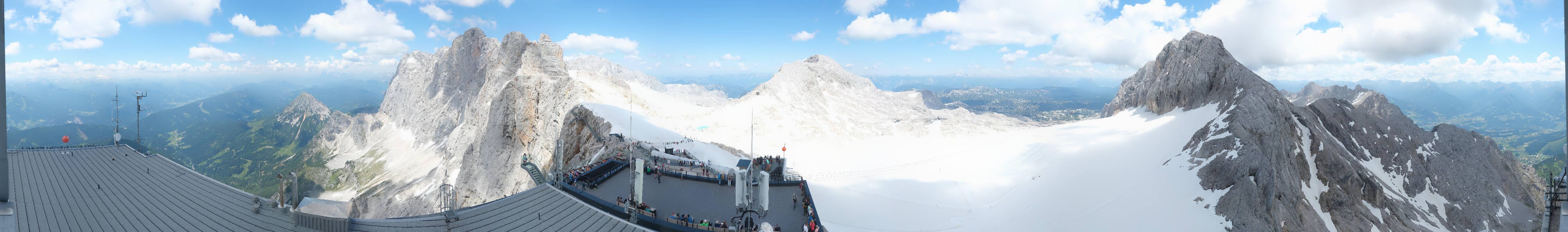 Archiv Foto Webcam Dachstein Gletscher: Panoramablick von der Bergstation