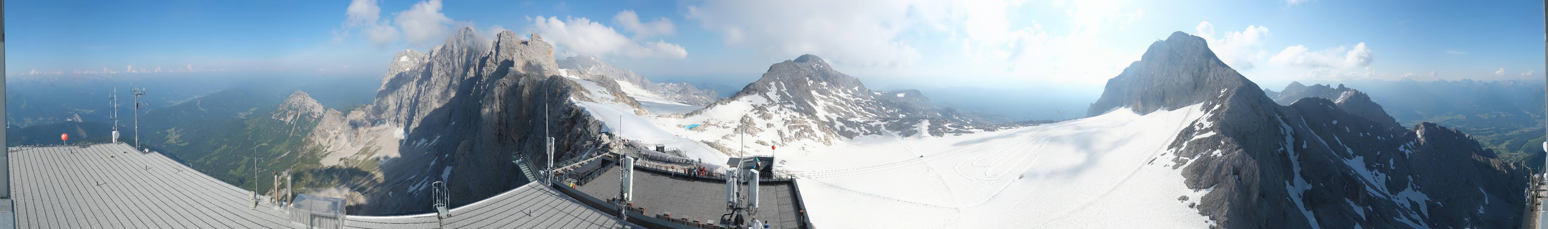 Archiv Foto Webcam Dachstein Gletscher: Panoramablick von der Bergstation