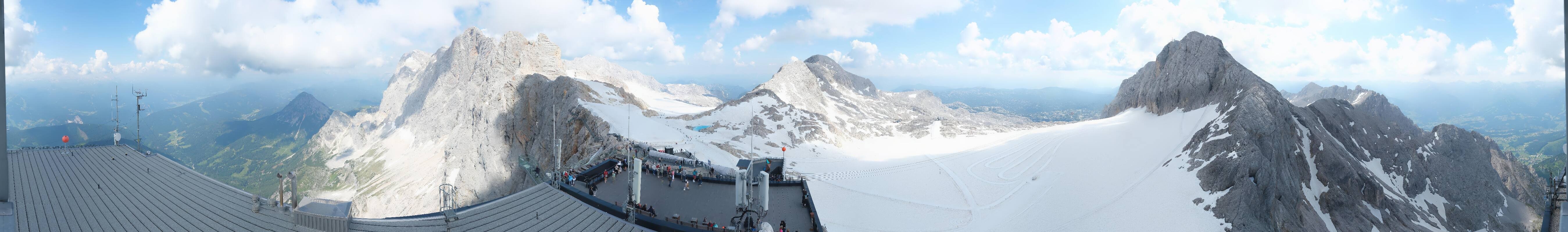 Archiv Foto Webcam Dachstein Gletscher: Panoramablick von der Bergstation