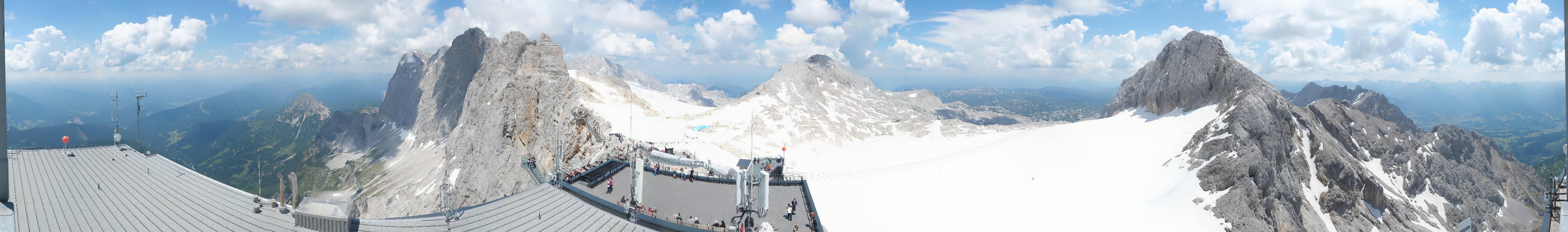 Archiv Foto Webcam Dachstein Gletscher: Panoramablick von der Bergstation
