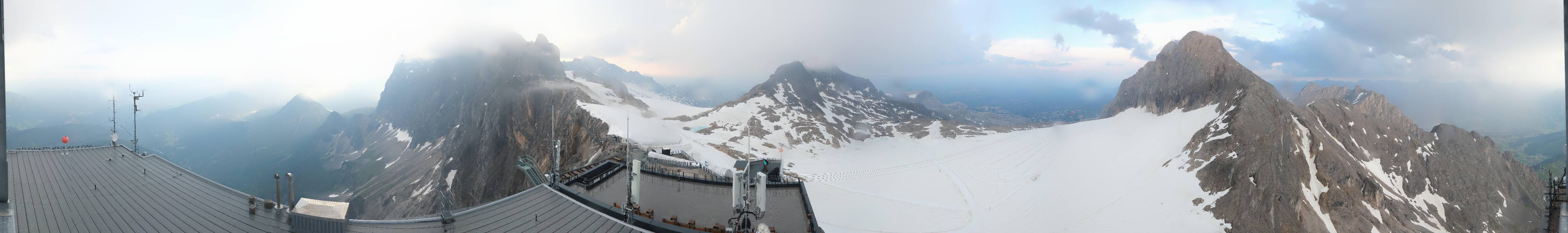 Archiv Foto Webcam Dachstein Gletscher: Panoramablick von der Bergstation