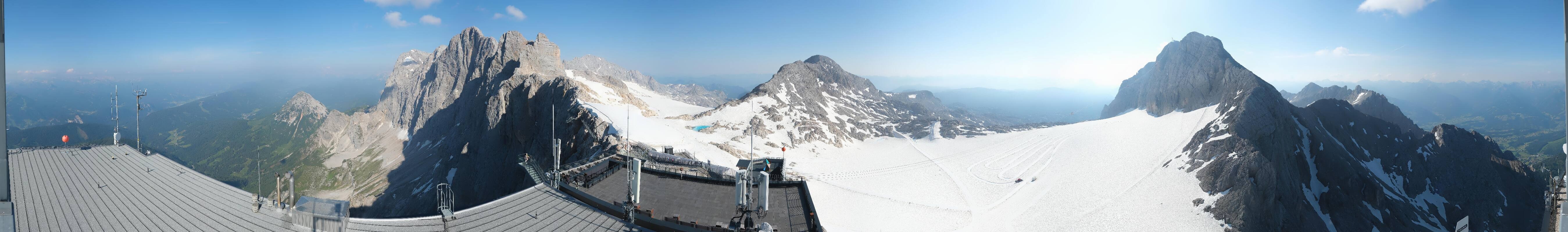 Archiv Foto Webcam Dachstein Gletscher: Panoramablick von der Bergstation